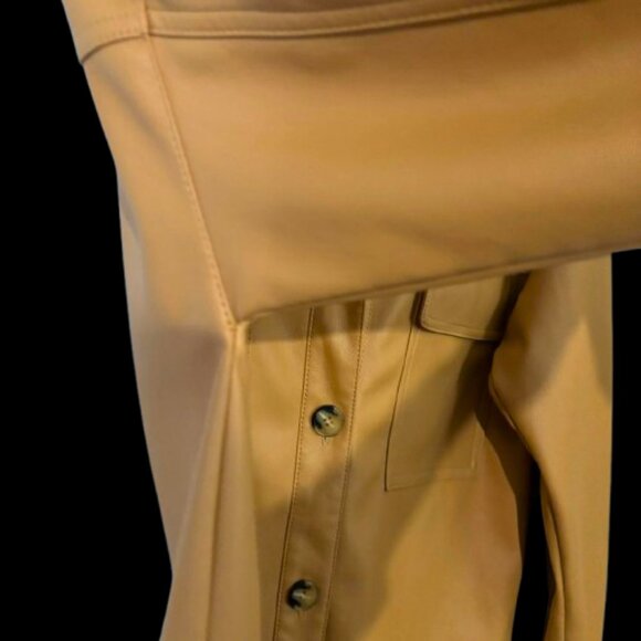 Anthropologie Maeve Faux Leather Camel/Tan Oversized Jacket Shirt NWOT - Picture 11 of 16